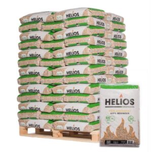 Pellet helios palette avec 65 sacs de 15 kg de poids